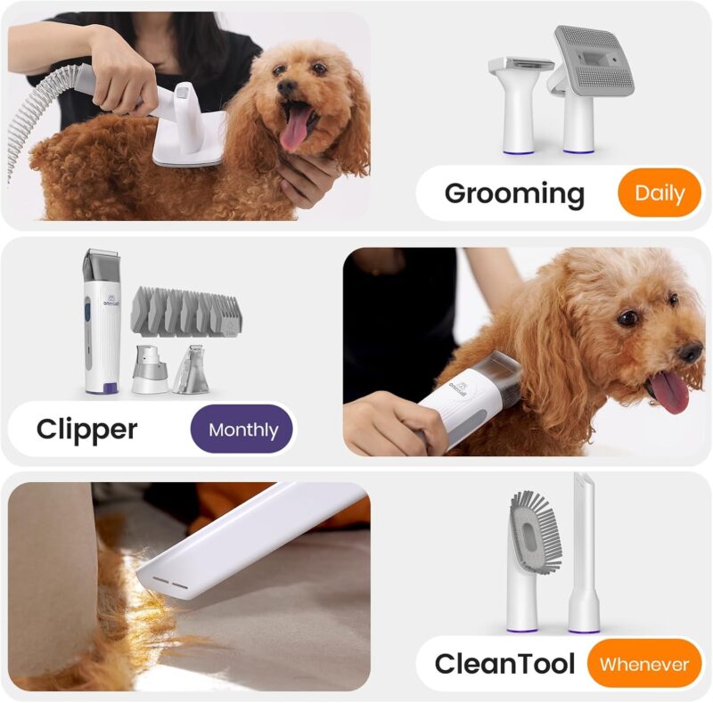 Dog Grooming Vacuum, Pet Grooming Vacuum with Clipper Nail Grinder, 1.5L Dust Cup Dog - Image 6