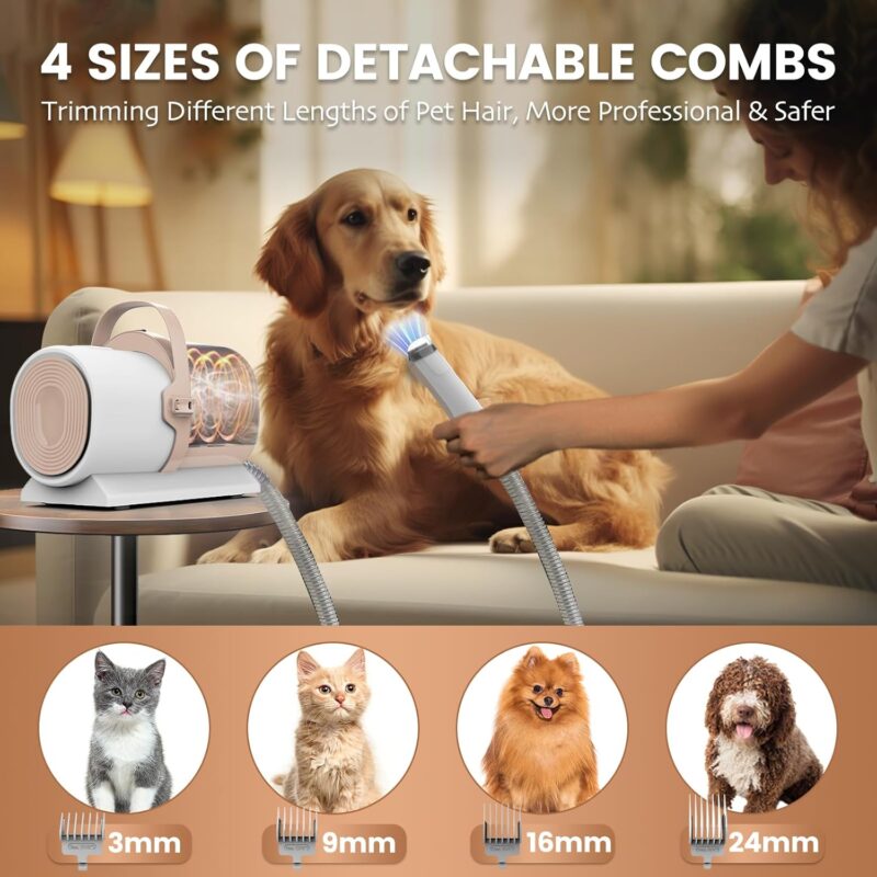 Dog Grooming Vacuum, Pet Grooming Kit with Dog Clippers, 2.5L Dust Cup - Image 4