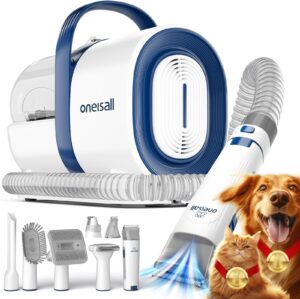 Dog Grooming Vacuum, Pet Grooming Vacuum with Clipper Nail Grinder, 1.5L Dust Cup Dog