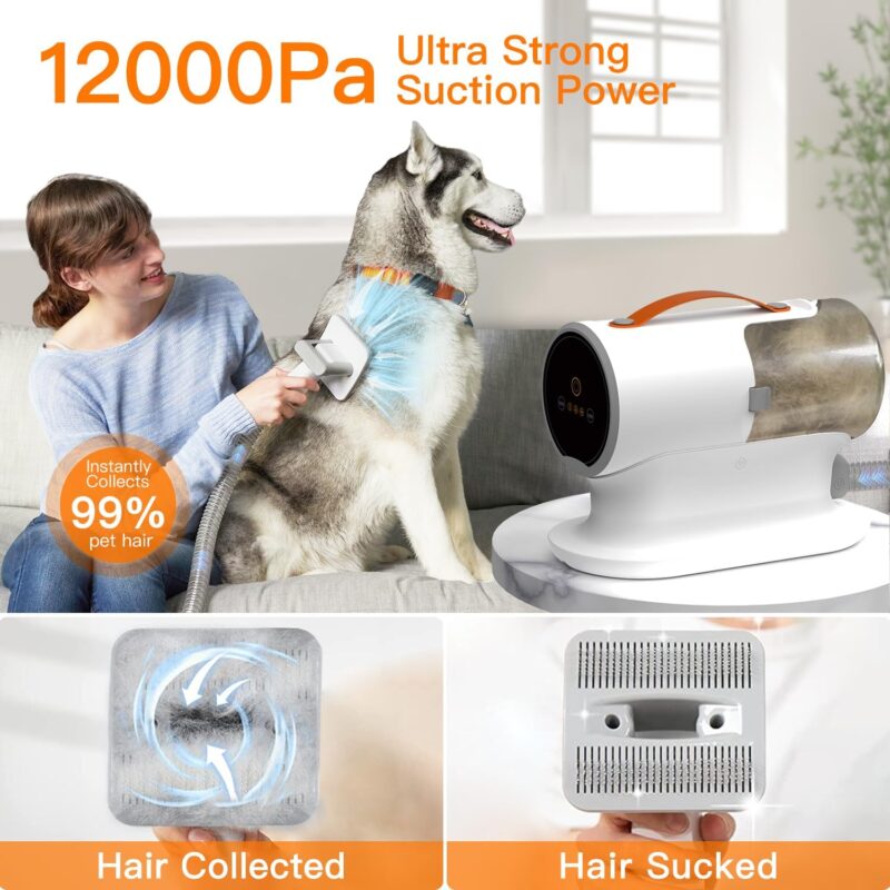 Dog Vacuum for Shedding Grooming, 12000pa Suction Dog Hair Vacuum - Image 5