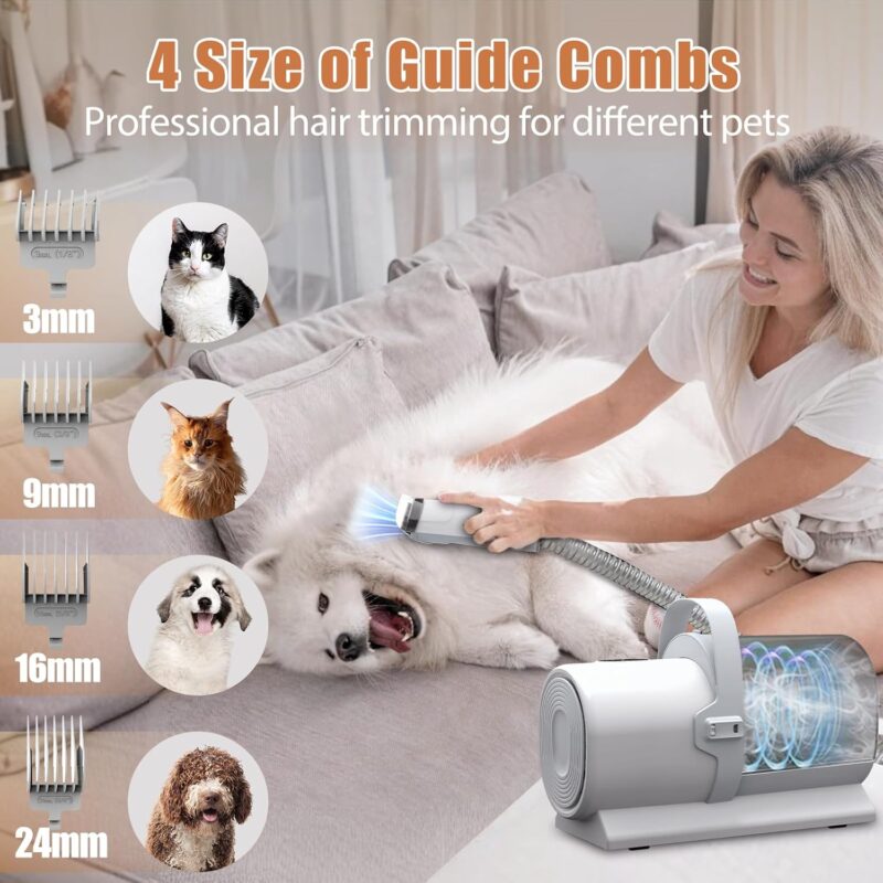 Dog Grooming Vacuum, Pet Grooming Kit with Dog Clippers, 2.5L Dust Cup - Image 5