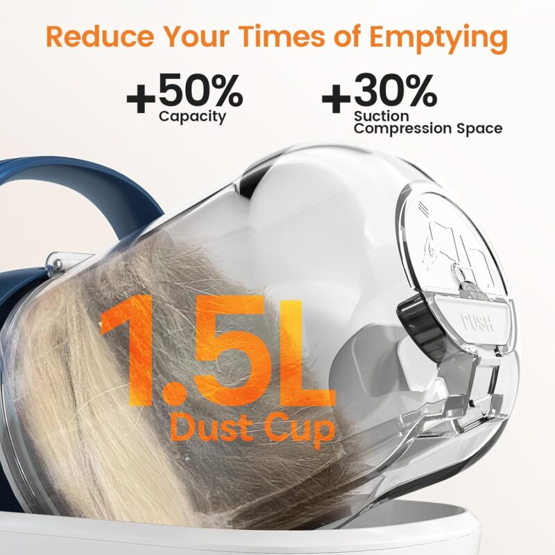 Dog Grooming Vacuum, Pet Grooming Vacuum with Clipper Nail Grinder, 1.5L Dust Cup Dog - Image 3