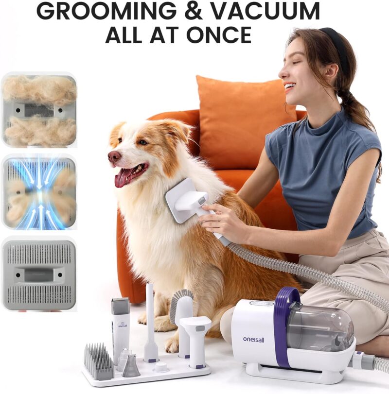 Dog Grooming Vacuum, Pet Grooming Vacuum with Clipper Nail Grinder, 1.5L Dust Cup Dog - Image 7
