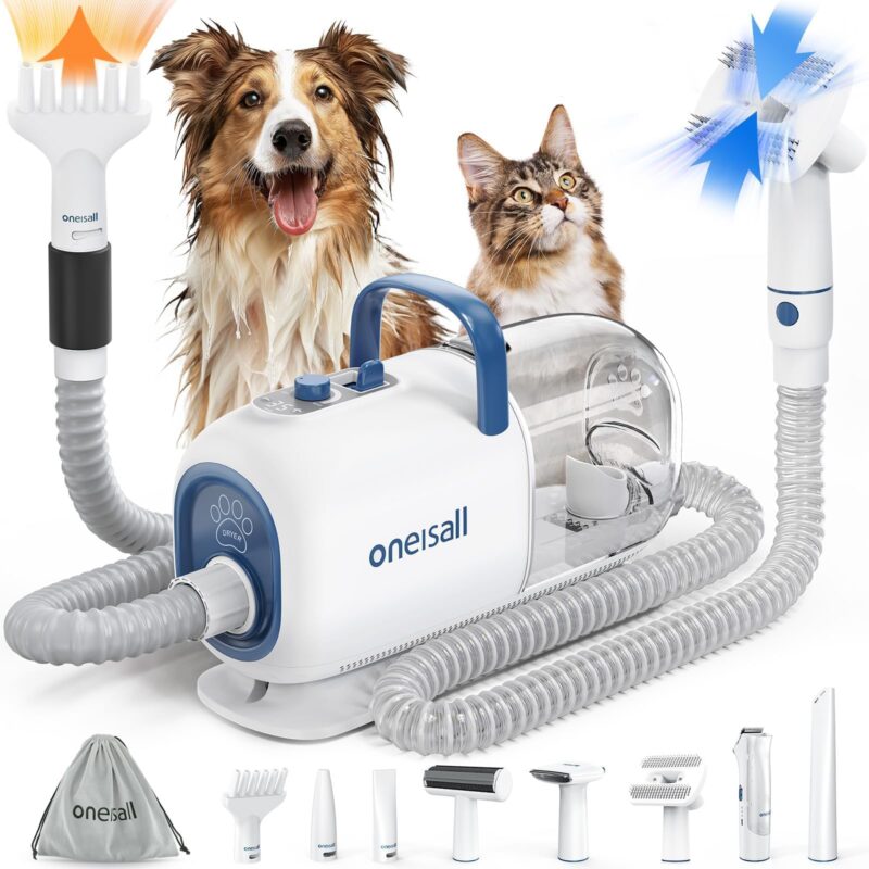 Dog Grooming Vacuum, Pet Grooming Vacuum with Clipper Nail Grinder, 1.5L Dust Cup Dog - Image 8