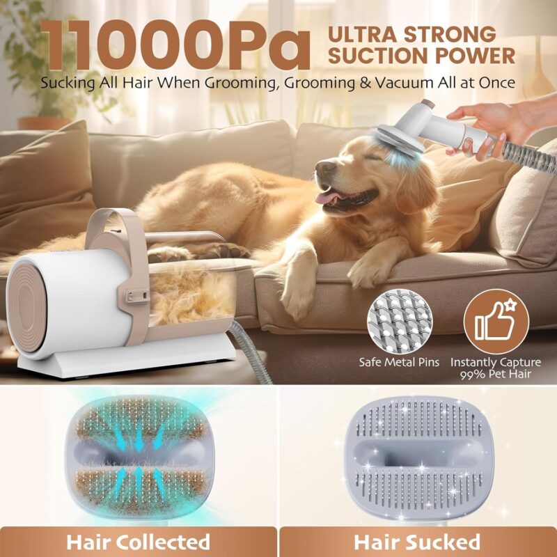 Dog Grooming Vacuum, Pet Grooming Kit with Dog Clippers, 2.5L Dust Cup - Image 7